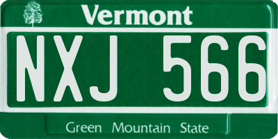 VT license plate NXJ566