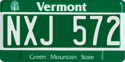 VT license plate NXJ572