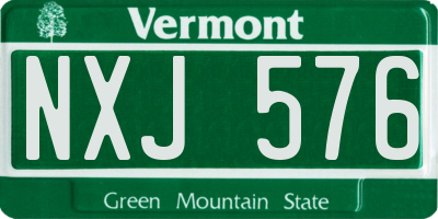 VT license plate NXJ576
