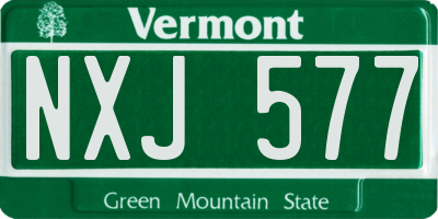 VT license plate NXJ577
