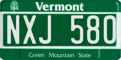 VT license plate NXJ580
