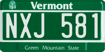 VT license plate NXJ581