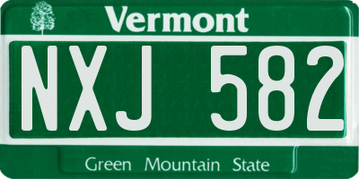 VT license plate NXJ582