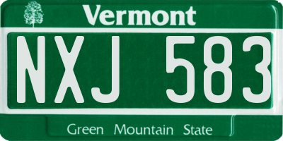 VT license plate NXJ583