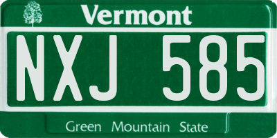 VT license plate NXJ585