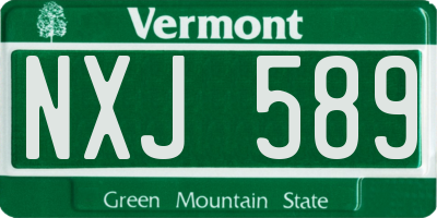VT license plate NXJ589