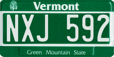 VT license plate NXJ592