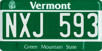 VT license plate NXJ593