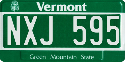 VT license plate NXJ595