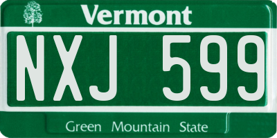 VT license plate NXJ599