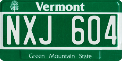 VT license plate NXJ604