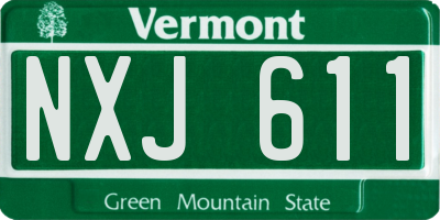VT license plate NXJ611