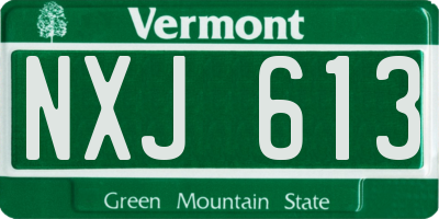 VT license plate NXJ613
