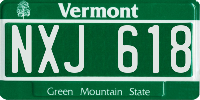 VT license plate NXJ618