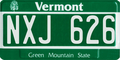 VT license plate NXJ626
