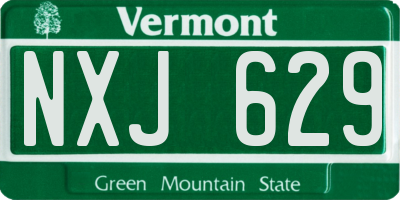 VT license plate NXJ629