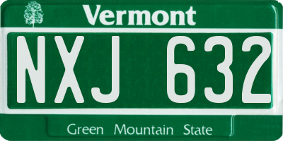 VT license plate NXJ632