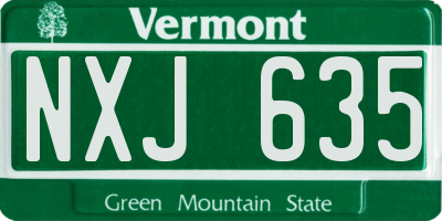 VT license plate NXJ635