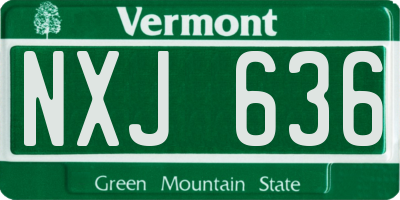 VT license plate NXJ636