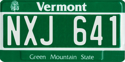 VT license plate NXJ641