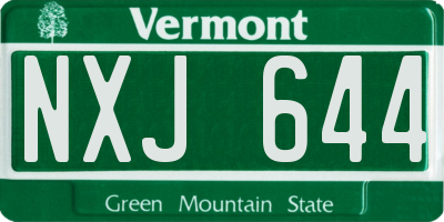 VT license plate NXJ644