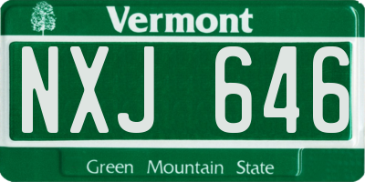 VT license plate NXJ646