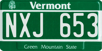 VT license plate NXJ653