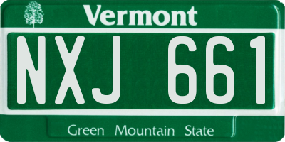 VT license plate NXJ661