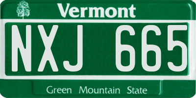 VT license plate NXJ665