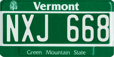 VT license plate NXJ668