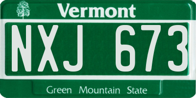 VT license plate NXJ673