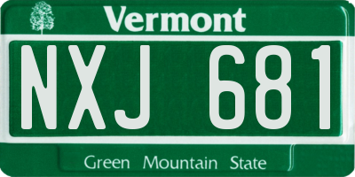 VT license plate NXJ681