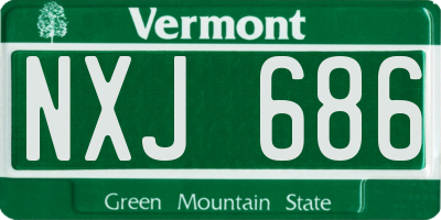 VT license plate NXJ686