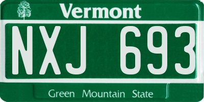 VT license plate NXJ693