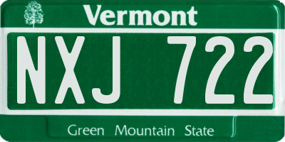 VT license plate NXJ722