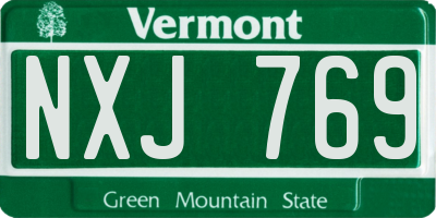 VT license plate NXJ769