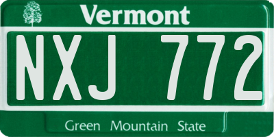 VT license plate NXJ772