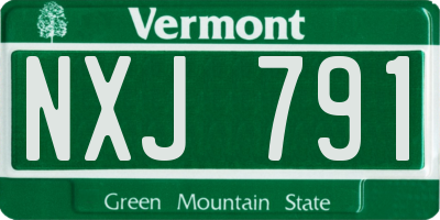 VT license plate NXJ791