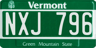 VT license plate NXJ796