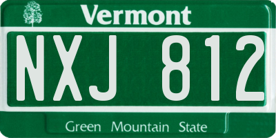 VT license plate NXJ812