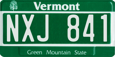 VT license plate NXJ841