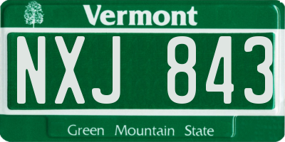 VT license plate NXJ843