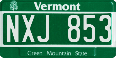 VT license plate NXJ853