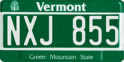 VT license plate NXJ855