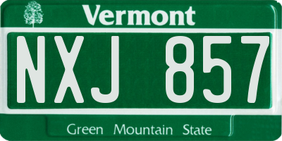 VT license plate NXJ857