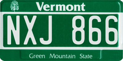 VT license plate NXJ866