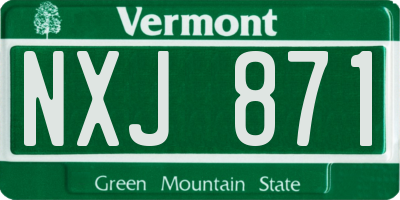 VT license plate NXJ871