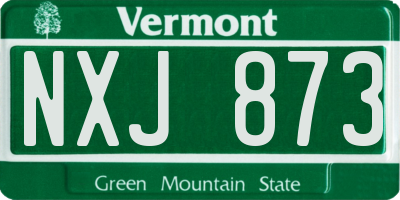 VT license plate NXJ873
