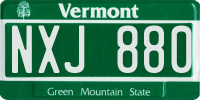 VT license plate NXJ880