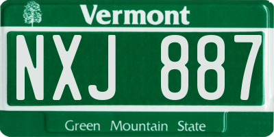 VT license plate NXJ887